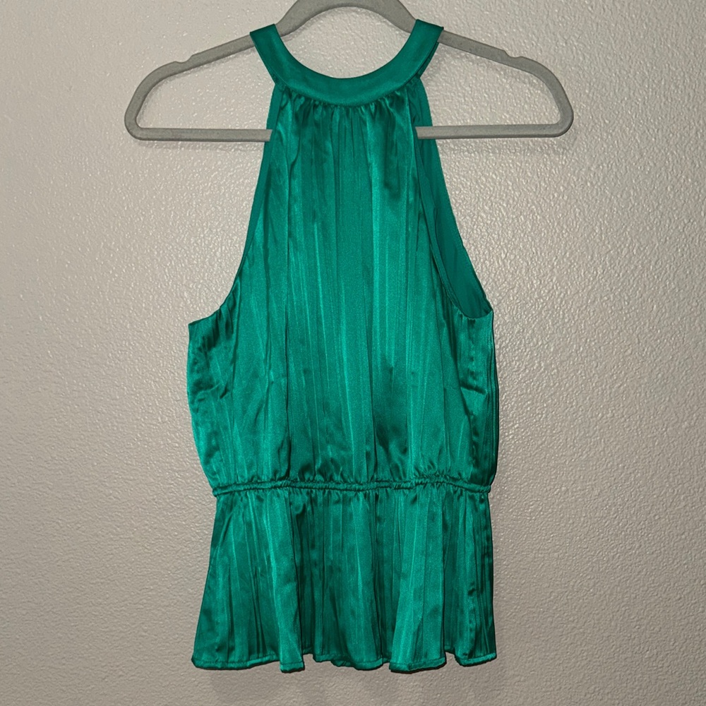 INC International Concepts Green Halter Tank Top sz Large NEW